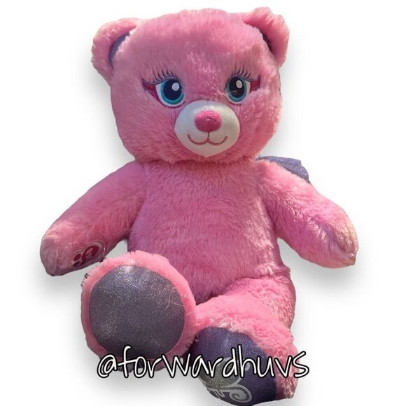 Enchanting Build-A-Bear Fairy Friends Pink Bear with Purple Wings - Picture 1 of 11